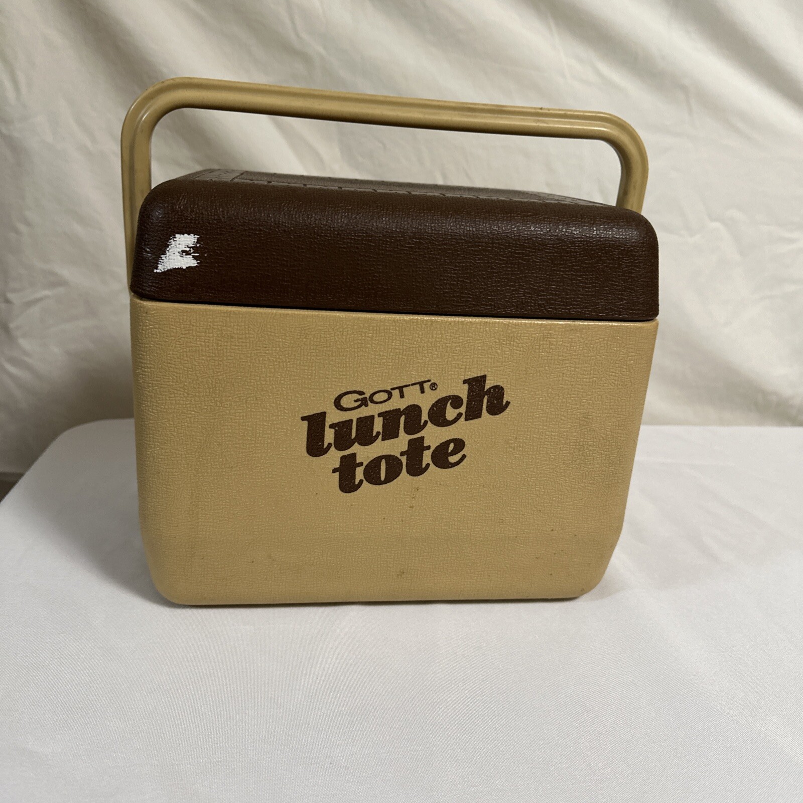 Vintage Gott 70s Lunch Tote Lunchbox Brown With Lid Cooler 1806 Camping Picnic