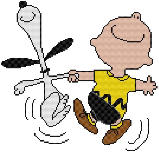 CROSS STITCH+ CRAFT PATTERN Charlie Brown Peanuts Snoopy Dog Joy Dance Happy