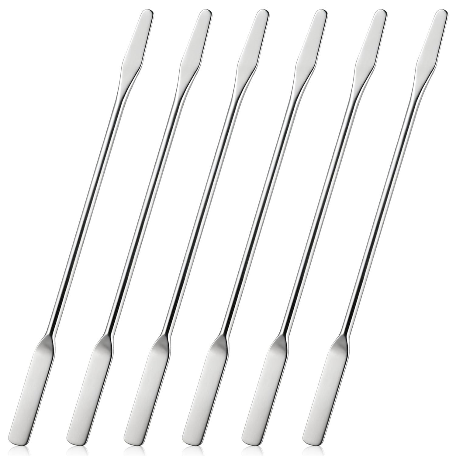 6PCS Lab Spatula Stainless Steel Small Metal Spatula Double Ended Micro Spatula