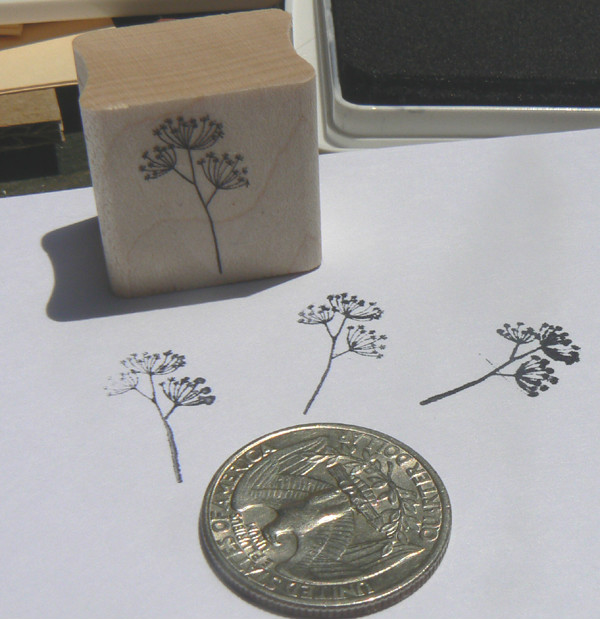 P24 Miniature wildflower, Herb rubber stamp