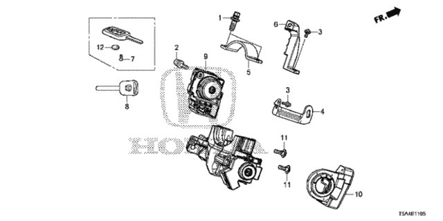 Genuine Honda Key Immobilizer & Transmitter(Blank)(With Emblem) 35118-T5A-A20
