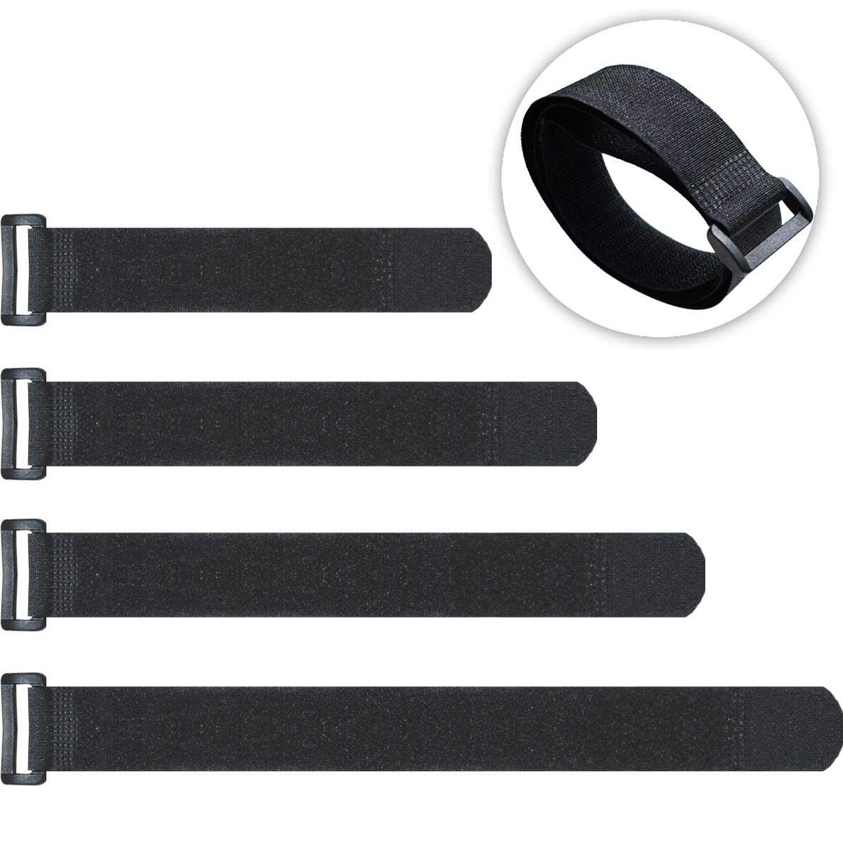 20 Pack Reusable Cinch Straps Fastening Cable Straps Nylon Hook and Loop Cinc...