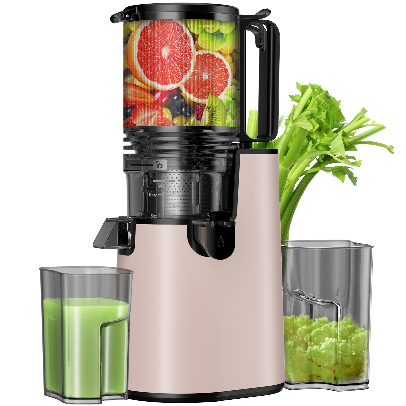 180N Slow Masticating Juicer, Whole Fruit Feeding Chute, Quiet, High Yield