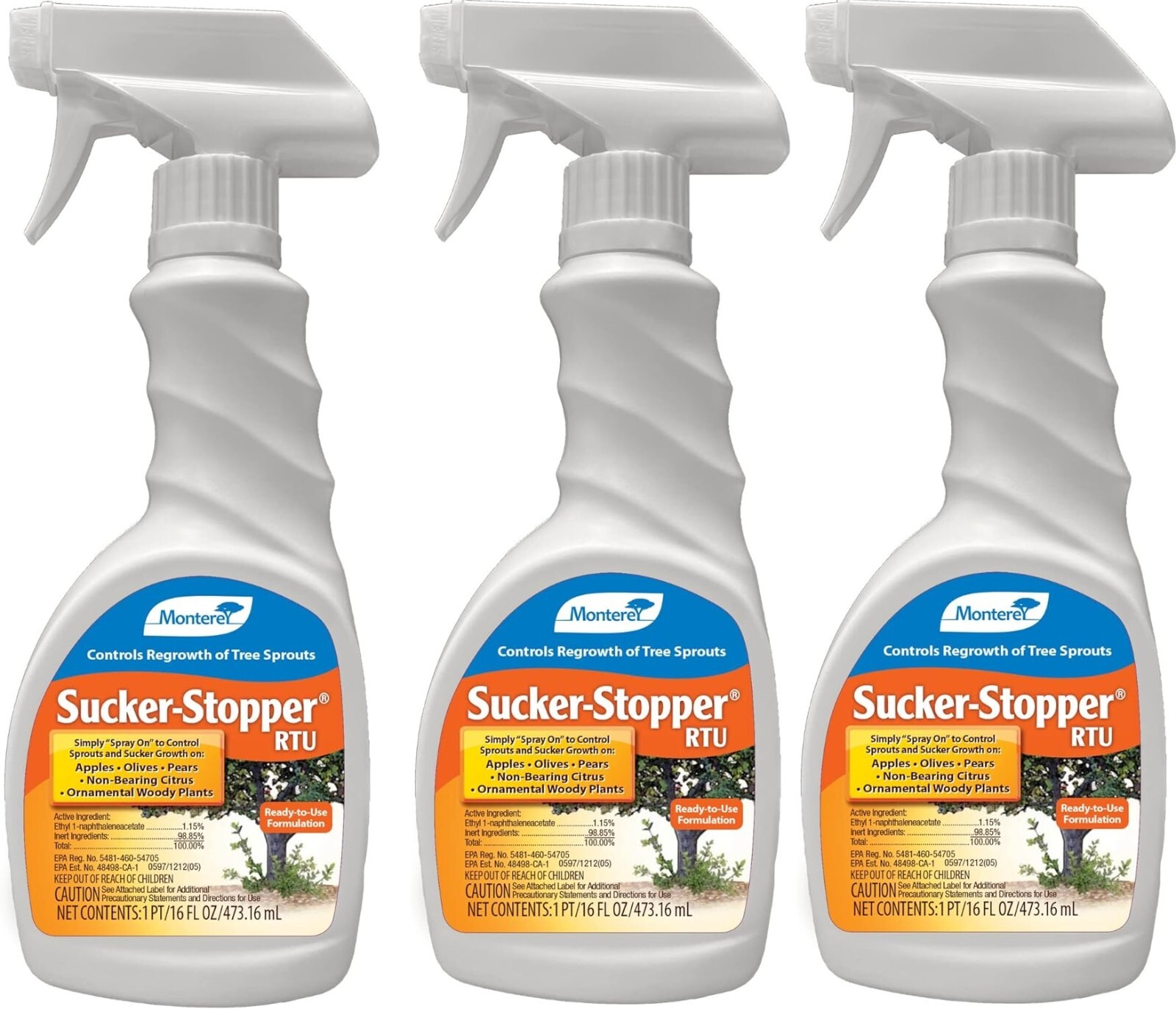 Monterey LG4300 16 oz Sucker Killer Stopper Ready To Use Spray - Pack of 3