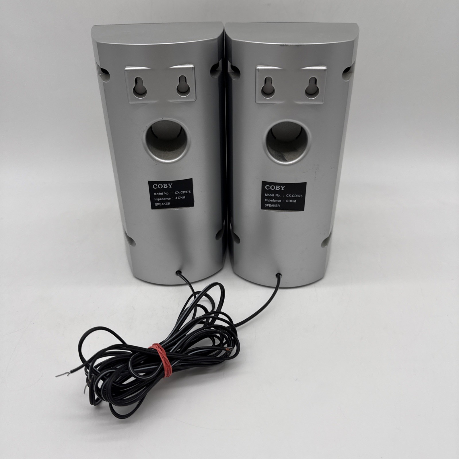 Coby CX-CD375 Speakers Pair 4 OHM Silver -- TESTED & Working