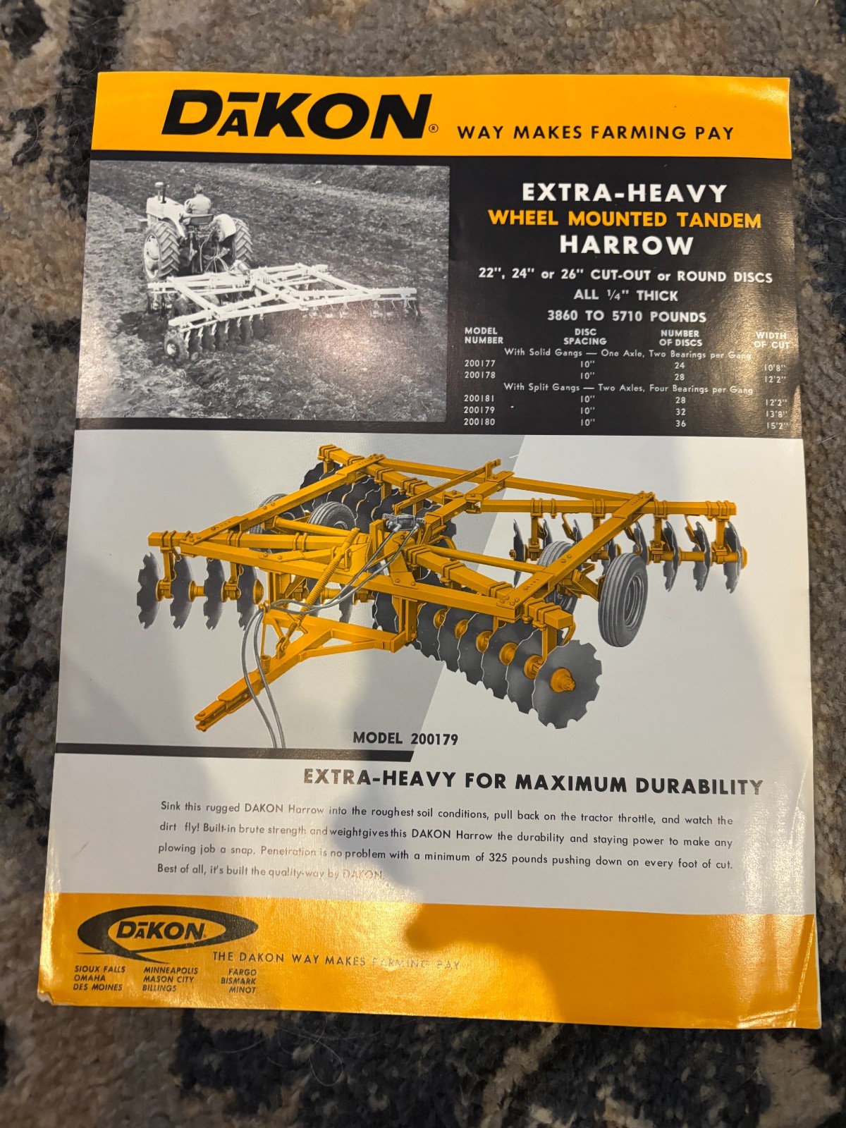 Dakon Extra Heavy Wheel Mounted Tandem Harrow Brochure AMIL26