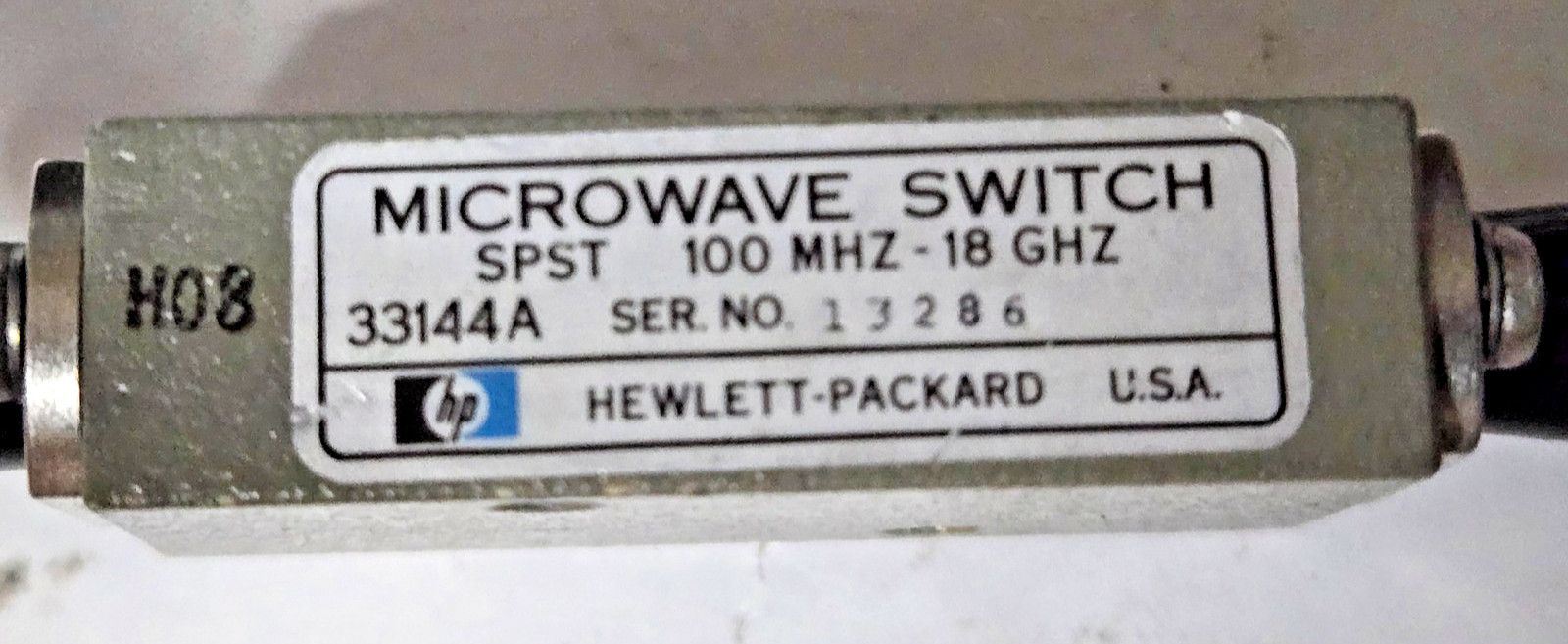 HP 33144A SPST pin diode microwave switch S/N 13286 VNA test shows High IL