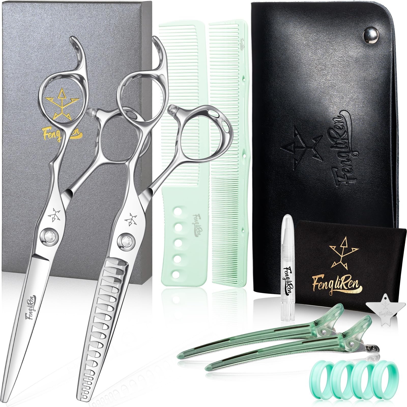 Fengliren QC-LS 5.8 Inch Stainless Steel Hair Cutting Shears