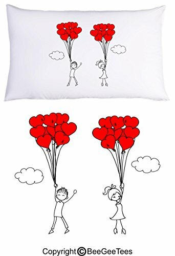 Up Up And Away In Love Pillowcase Valentines Day Birthday Gift (1 Queen Pillowca