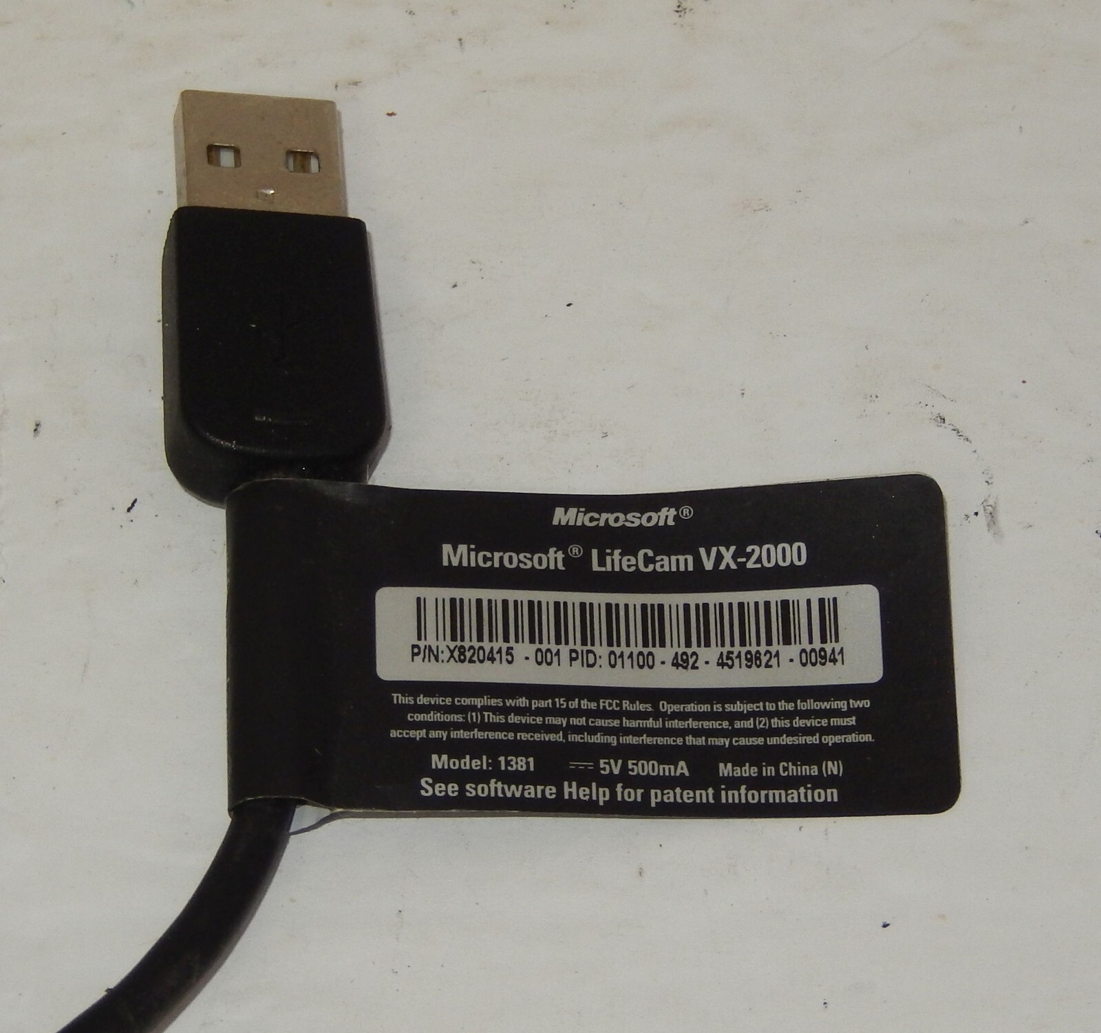 Microsoft lifecam Webcam with built in Mic Model VX-2000