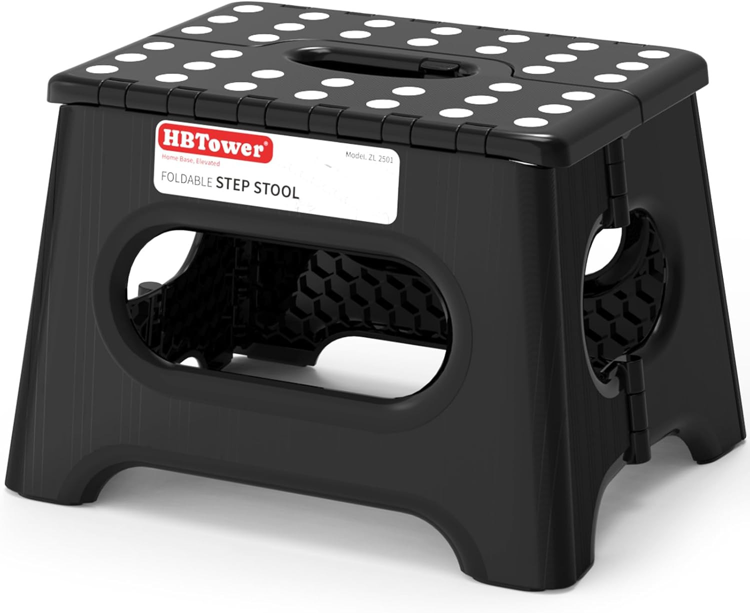 Folding Step Stool 9 Inch Holds 600 Lb Non Slip Surface & Carry Handle