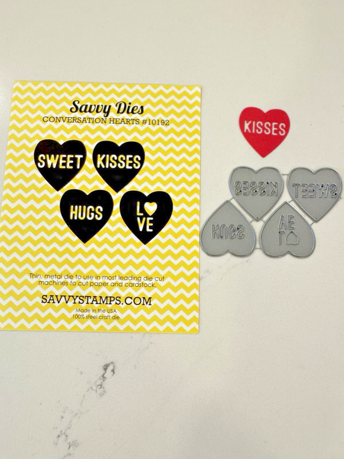 Savvy Dies Conversation Hearts 10192 Dies 1.25 x 1.25" Valentine Love