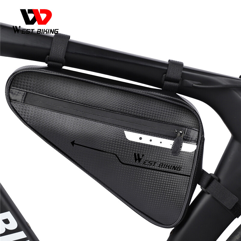 WEST BIKING Bicycle Frame Bag Waterproof Cycling Bike Triangle Bag Black
