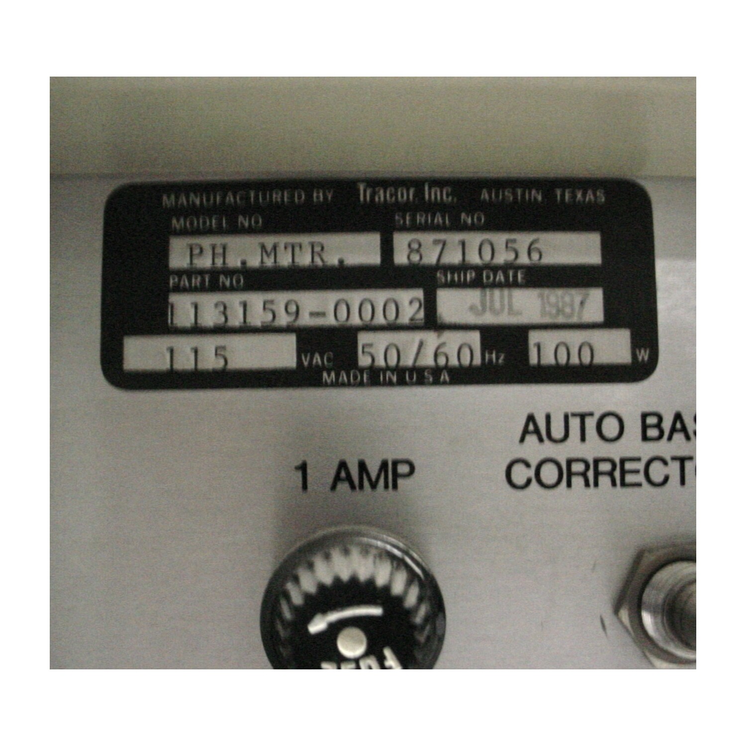 Tracor 704 USD Benchtop Phase Meter PH MTR 113159-0002