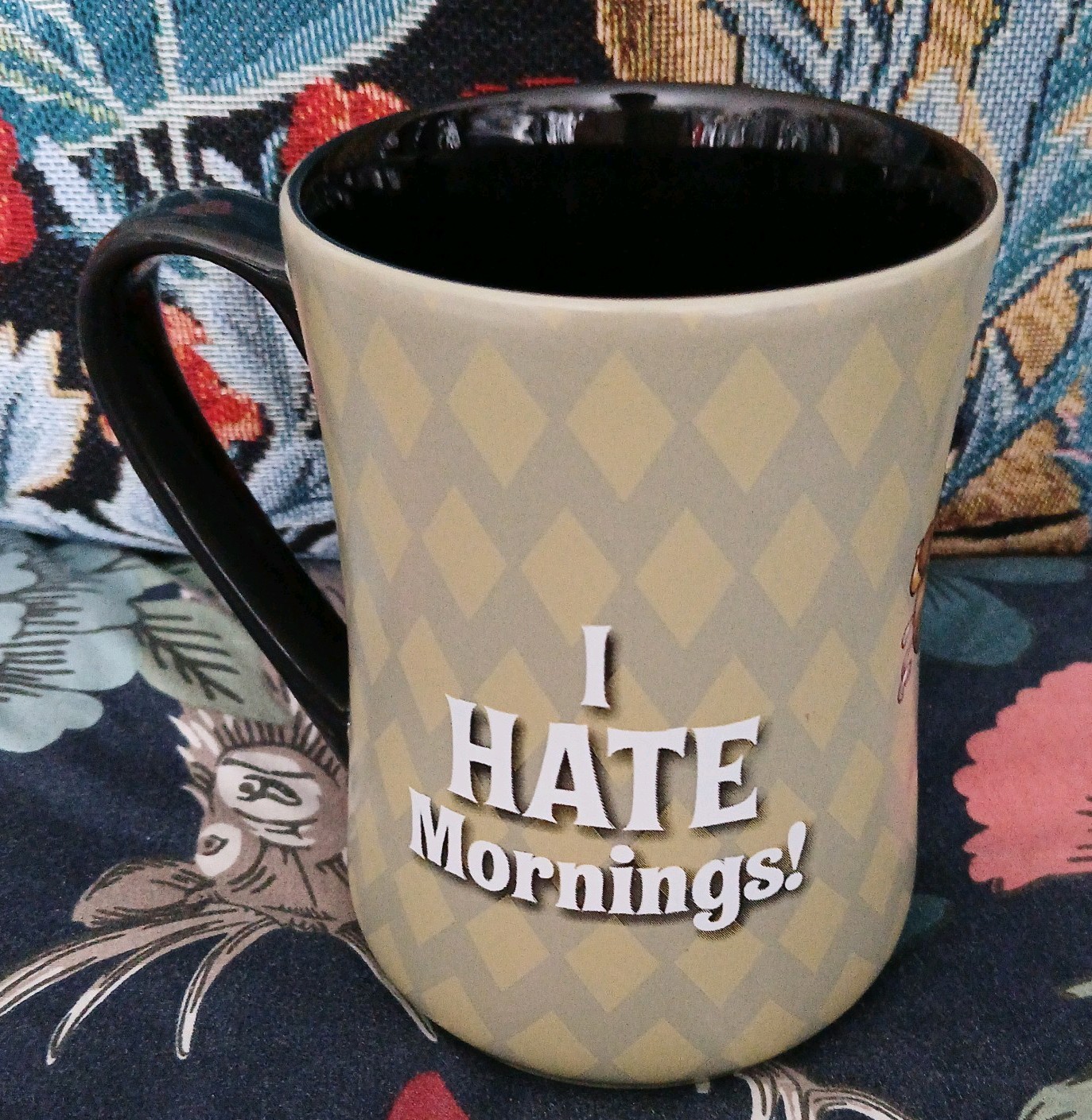 DISNEY PARKS Snow White GRUMPY "I HATE MORNINGS!" Large Drinking Coffee Tea Mug