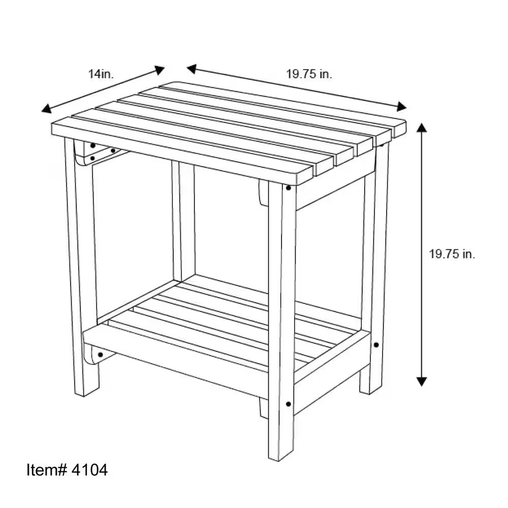 20 In. Tall Natural Rectangular Wood Outdoor Side Table