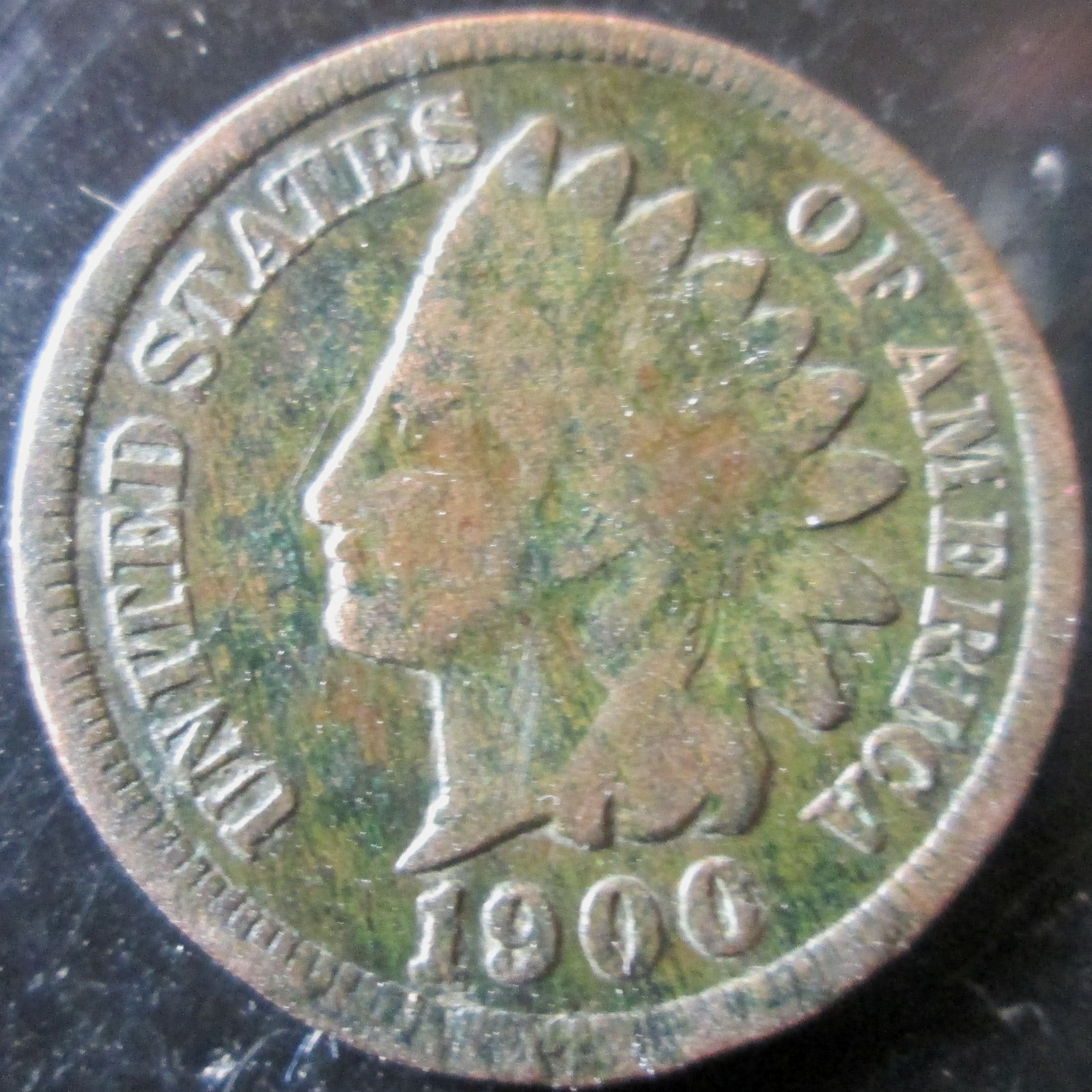 1900 INDIAN HEAD CENT, VG CONDITION, NO LIBERTY, BROWN, CIRCULATED