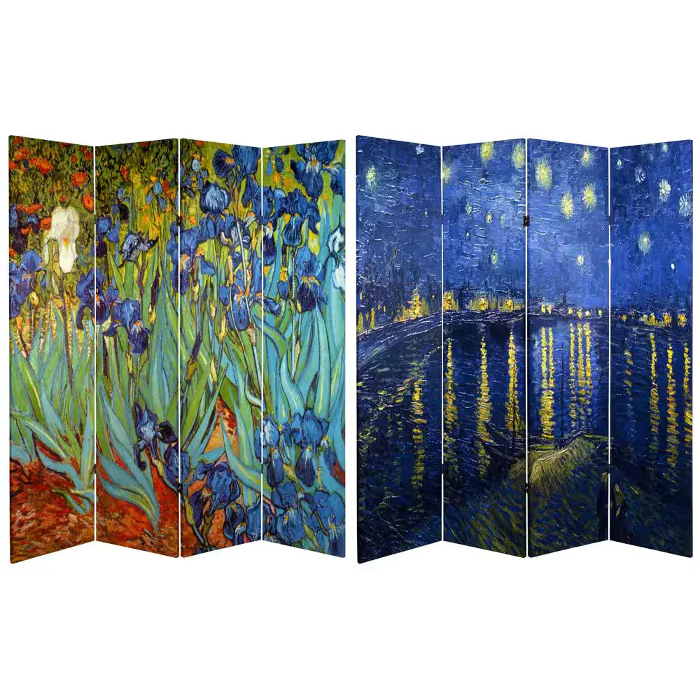 6ft Printed 4 Panel Room Divider Folding Privacy Screen Partition