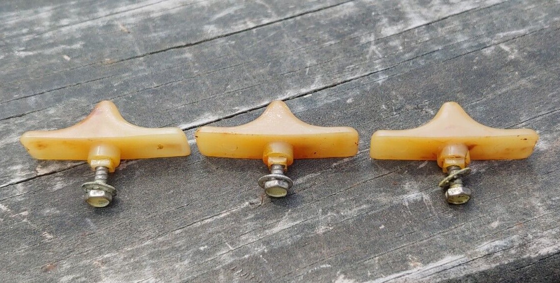 Set of 3 1940's ZENITH Model 169-101 Phono Auto Changer BAKELITE Slider KNOBS