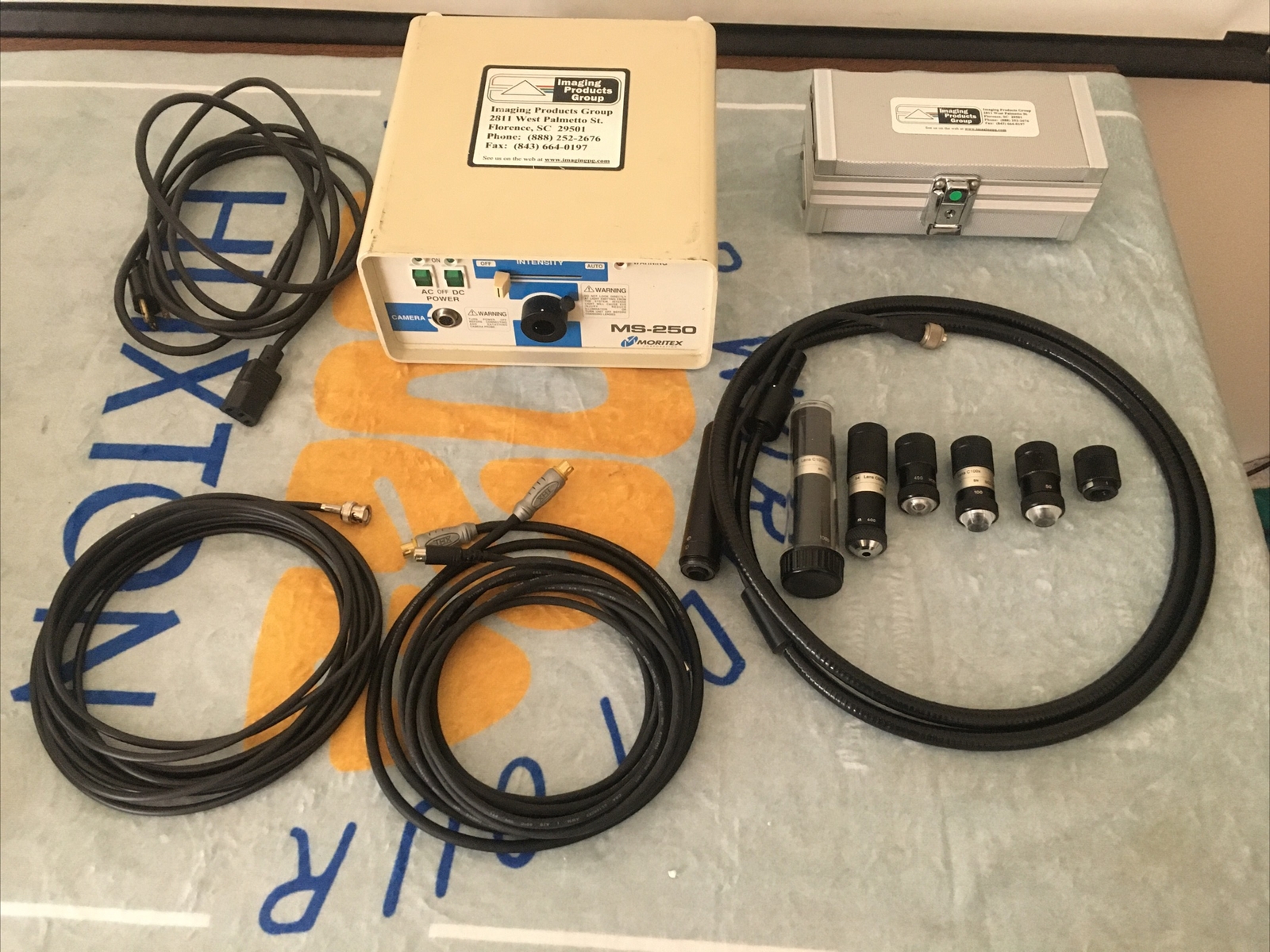 Moritex MS-250N Scopeman Fiber Optic Light Inspection Microscope Camera AC/DC!!