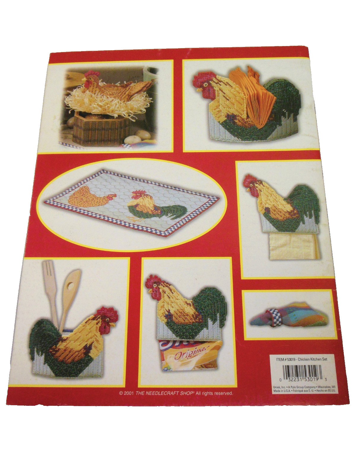 Plastic Canvas Chicken Rooster Hen Kitchen Set PATTERN Quick Count Mary Layfield