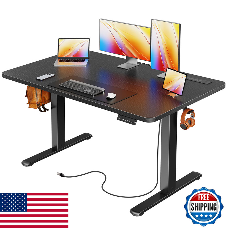 Huuger Electric Standing Desk Power Outlets And Usb-C Port 47 X 24 Inch Height