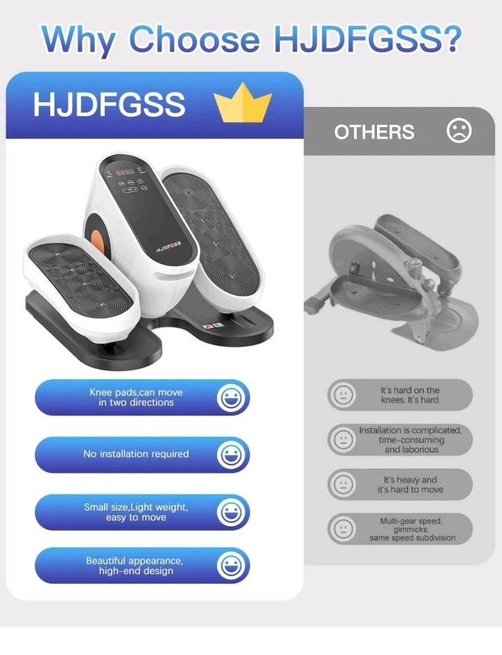 Under Desk Elliptical Machine, Electric Ellipse Leg Exerciser While Sitting