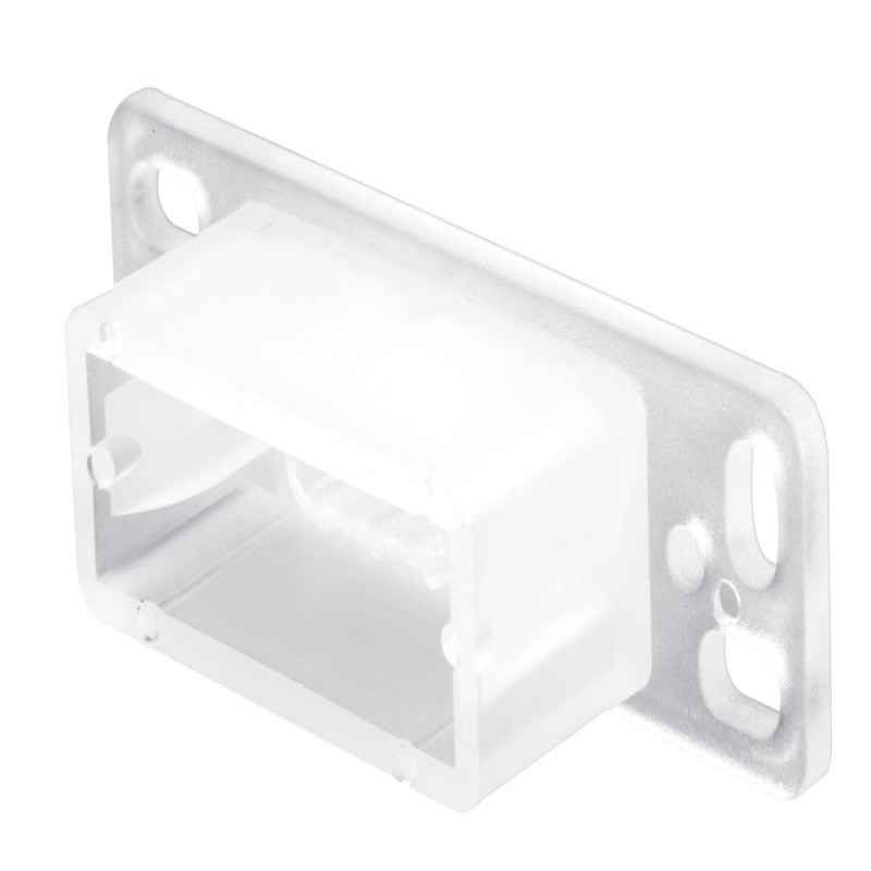 Prime-Line 22842 Nylon/Plastic White Side Mount Drawer Track Back Plate - Open B