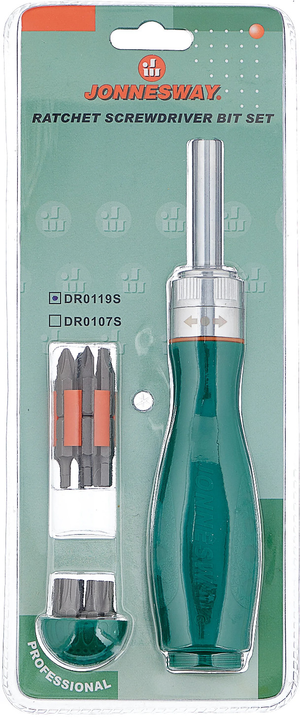 JONNESWAY DR0119S 19 Pcs Ratcheting Screwdriver Bit Set