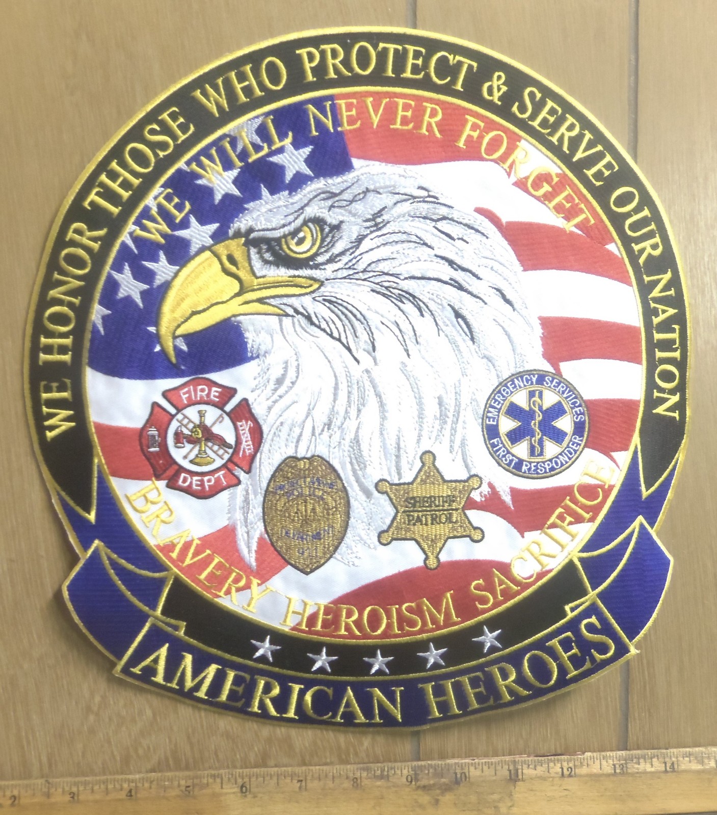American Heroes – Emergency Services – Embroidered Back Patch