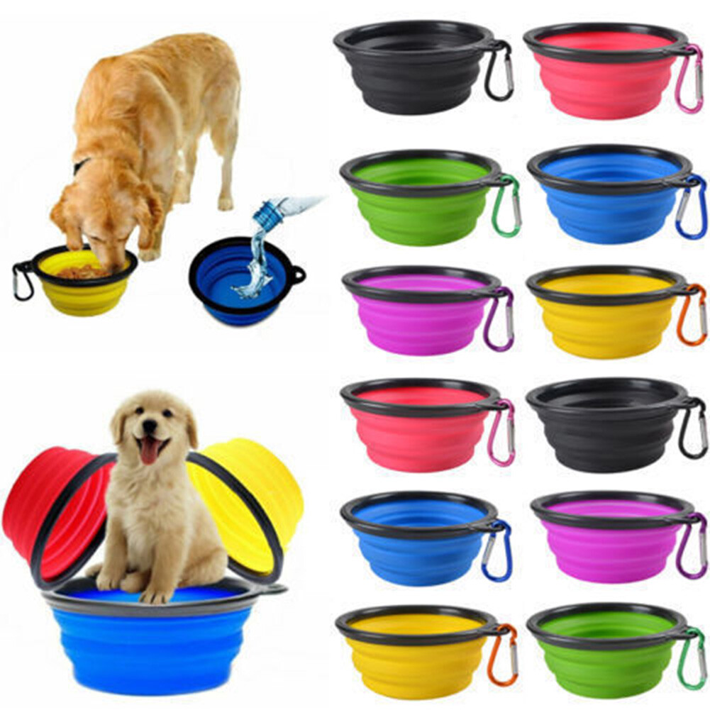 Portable Pet Dog Collapsible Travel Feeding Bowl Food Water Dish Feeder H1⇔