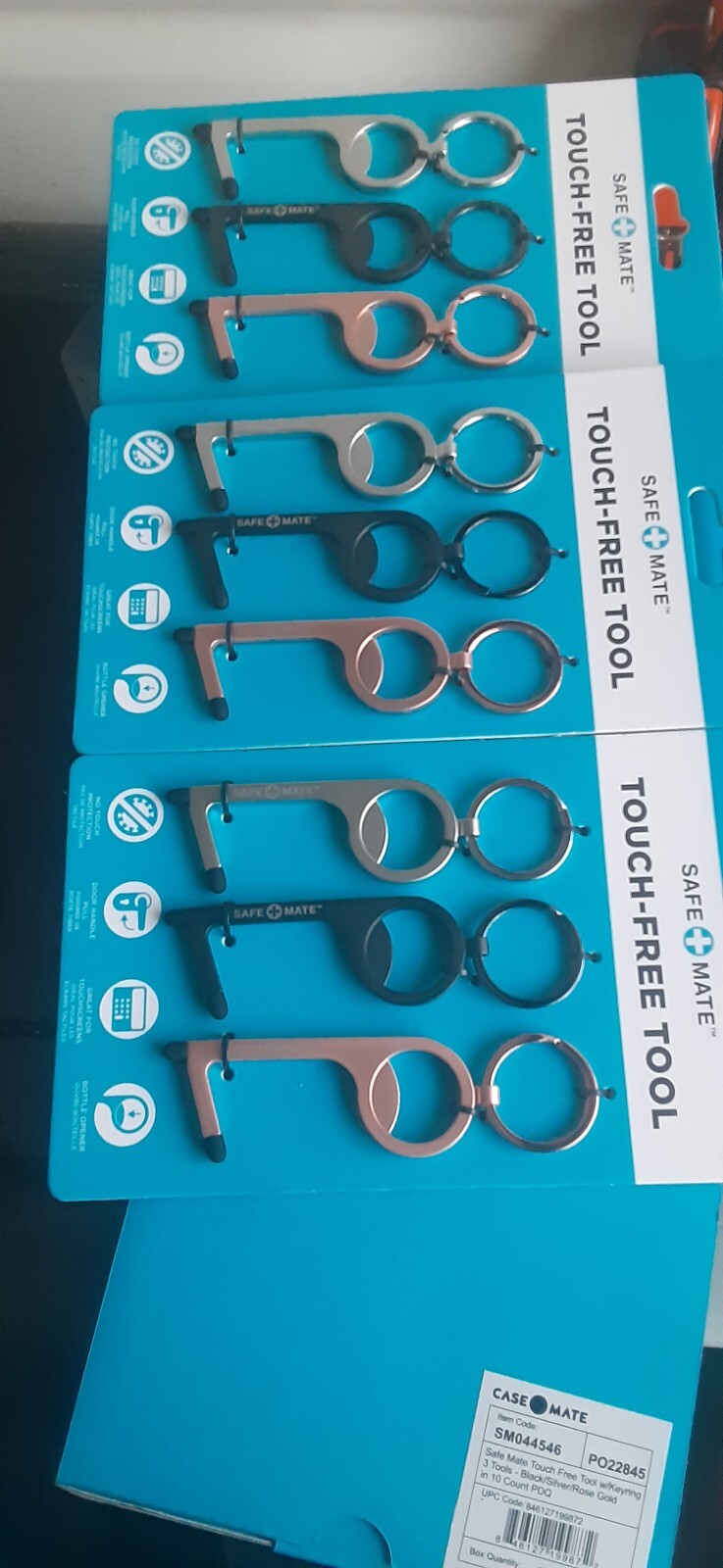 Safe+Mate Touchless Door Opener Keyring 9 PACK
