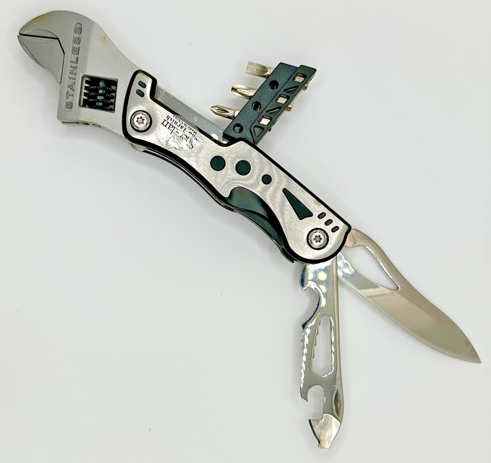 10-in-1 Multifunction Wrench Tool with Knife, Screwdrivers & LED light, NEW