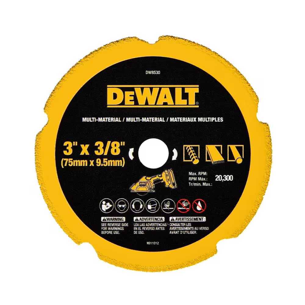 DEWALT Cut off Wheel, 3", with Fine Finish, Ultra Sharp Carbide (DW8530)