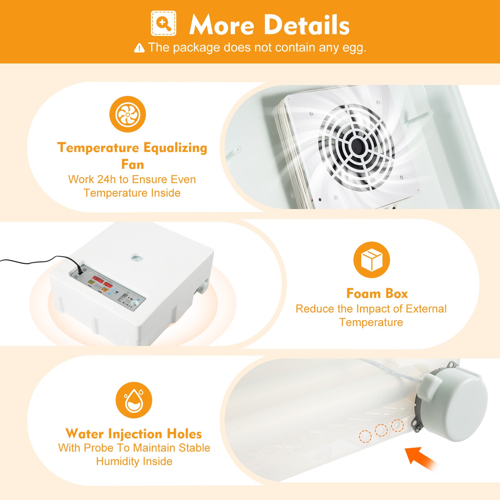 Egg Incubator 64 Eggs Fully Digital Automatic Hatcher Fits Hatching Chicken Farm