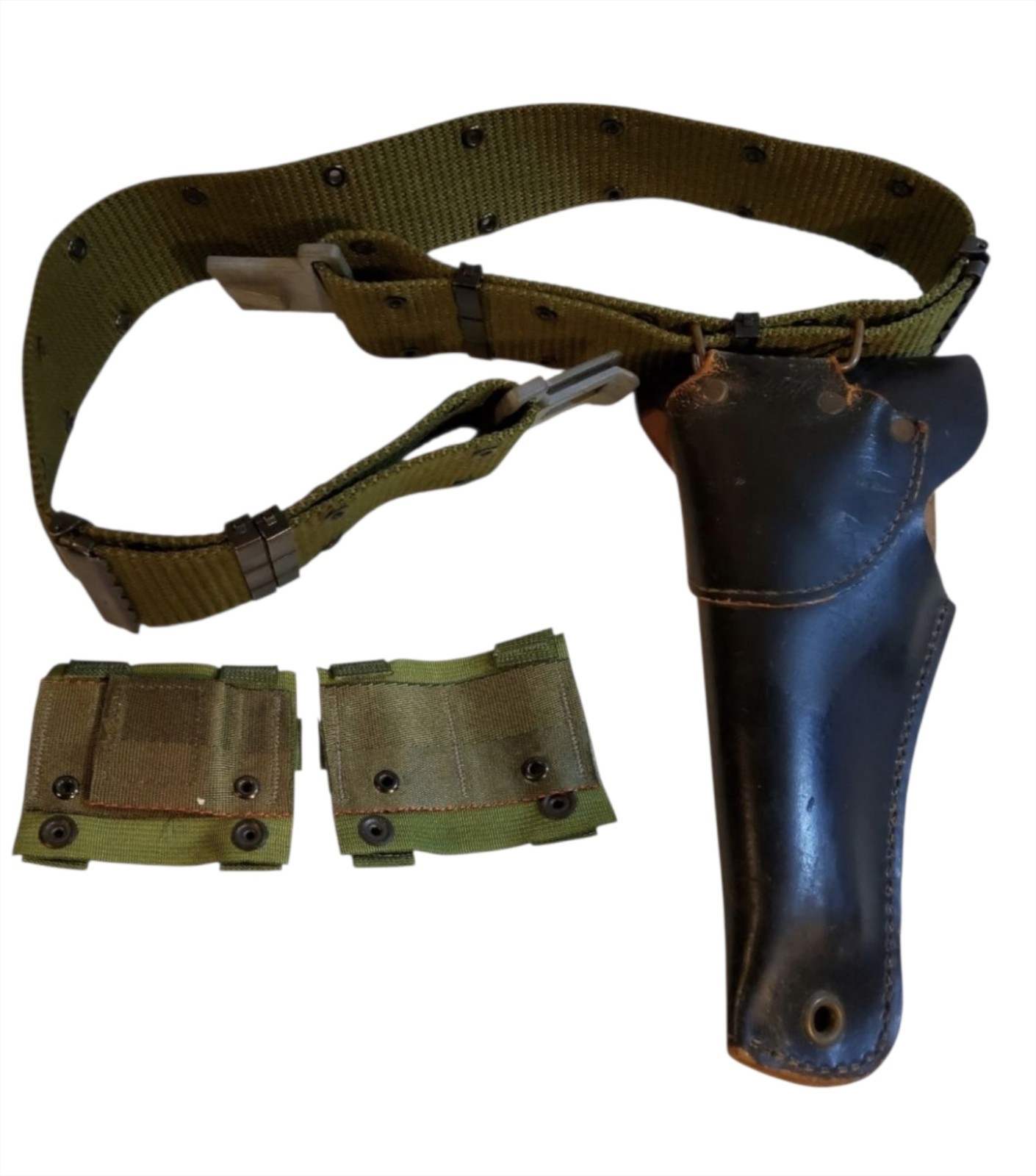 VTG VIETNAM WAR US ARMY PISTOL HIP Leather HOLSTER Belt Field Gear Alice adapter