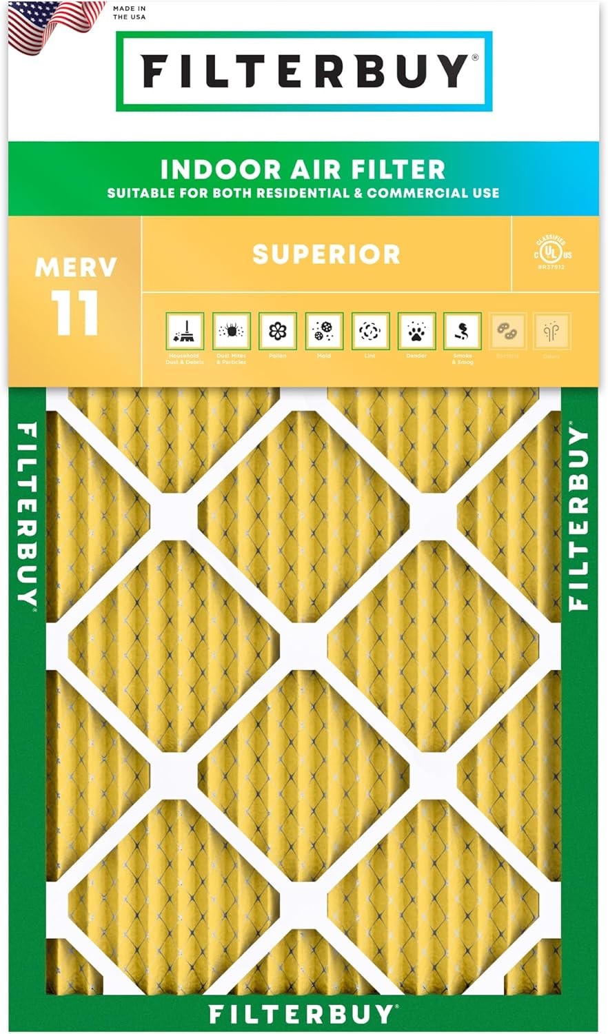 Filterbuy 12x30x1 Pleated Air Filters, Replacement for HVAC AC Furnace (MERV 11)