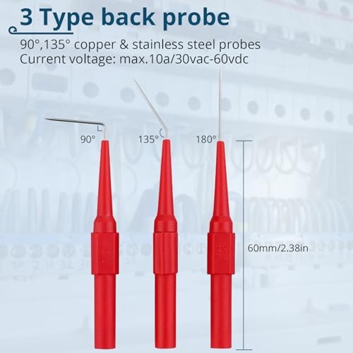 Back Probe Kit,35PCS Multimeter Test Leads with Piercing Probes & Clips | 3