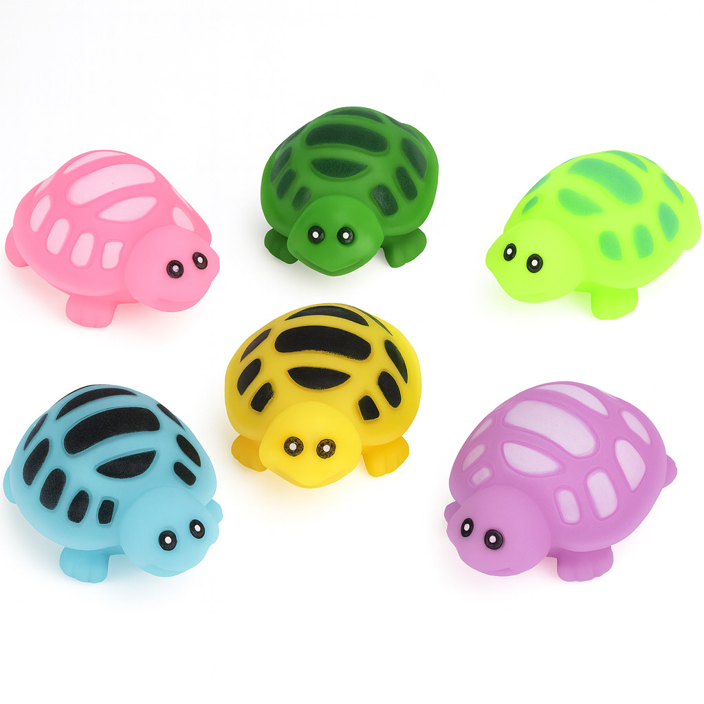 24 pc Colorful Rubber Turtle Toys – Assorted Bath Toys, Party Favors & Prizes