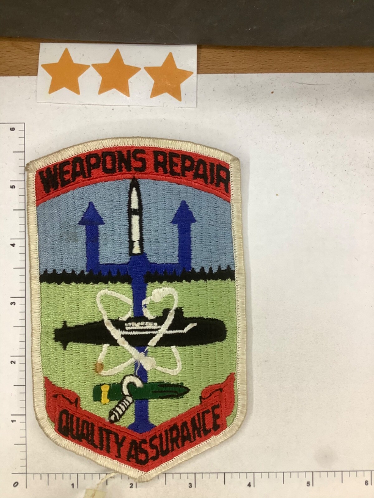 VINTAGE  US NAVY WEAPONS REPAIR QUALITY ASSURANCE PATCH