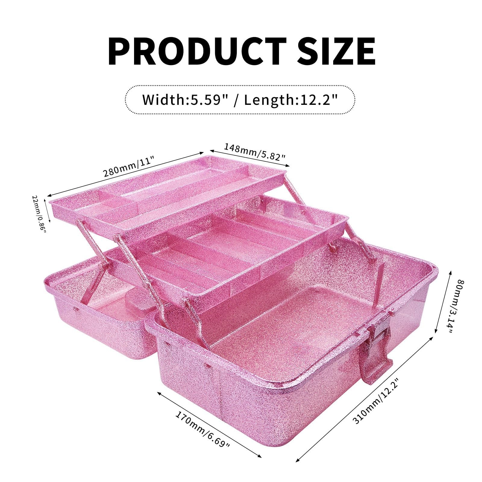 Saim Storage Bins,Three-Layer Multipurpose Art & Craft Storage Container,Carr...