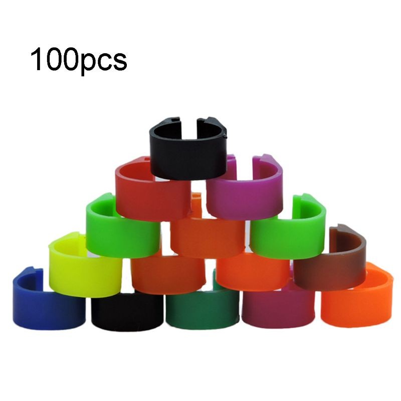 100x Colorful Bird Foot Ring Species Identify for Dove Bands Training Rings
