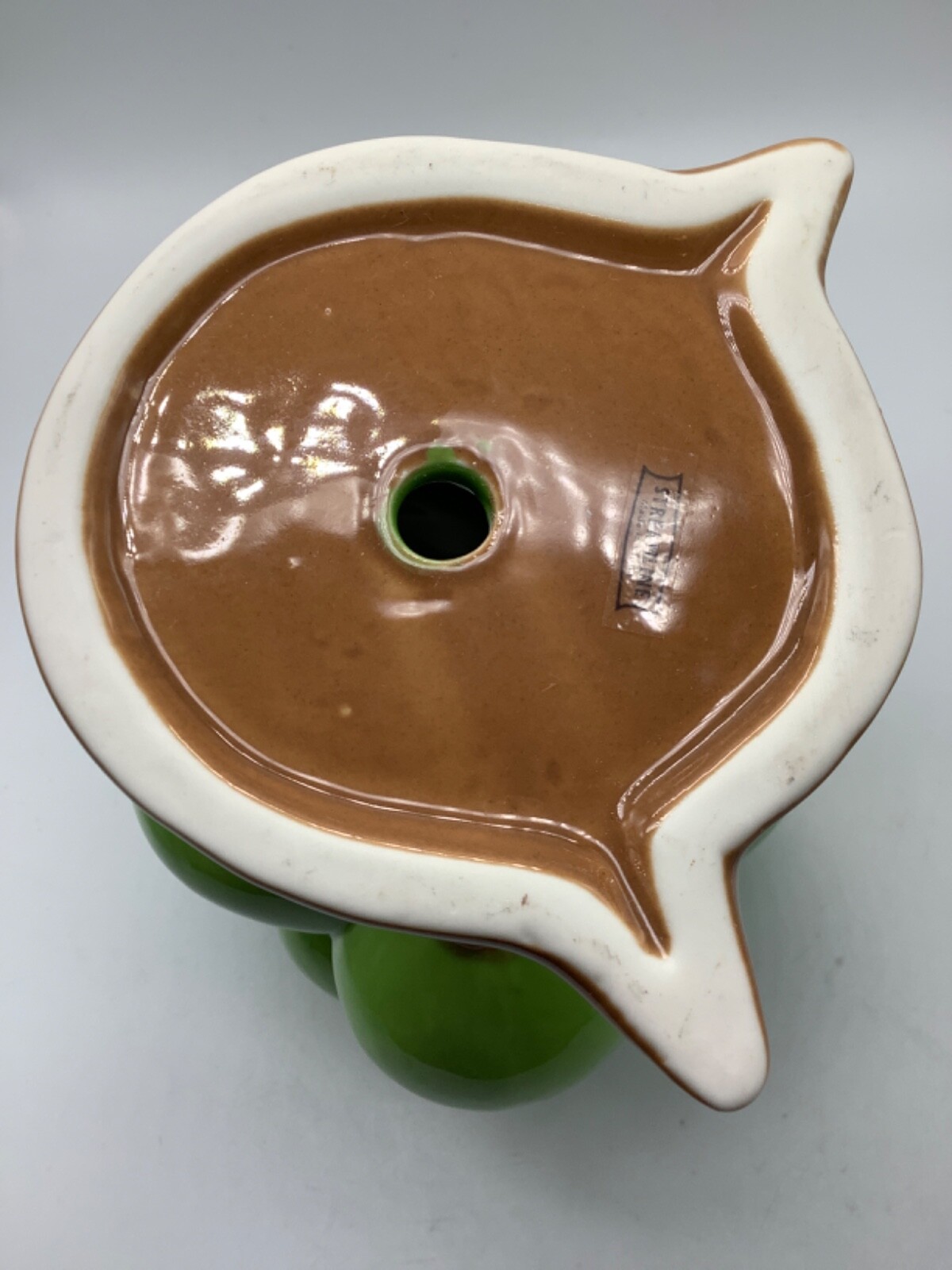 Ceramic Planter Grove Tree Shaped w/Smiley Face, Streamline Imagined, 7.25” Tall