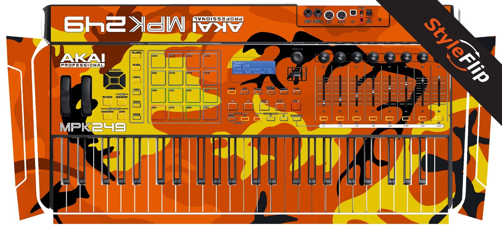 Akai MPK 249 Skin | Orange Camo | Protective Decal | StyleFlip Skins