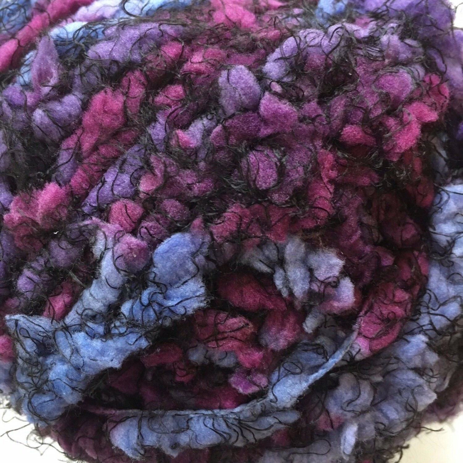 Crystal Palace Poof 9374 Berry Parfait Puff Eyelash Yarn Soft SuperBulky 50g 47y