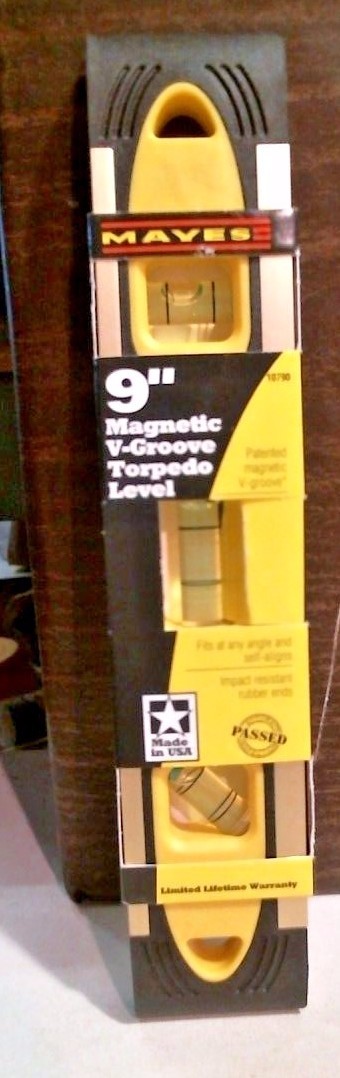 Mayes 1079  9" Magnetic V-Groove Torpedo Level, FREE SHIPPING