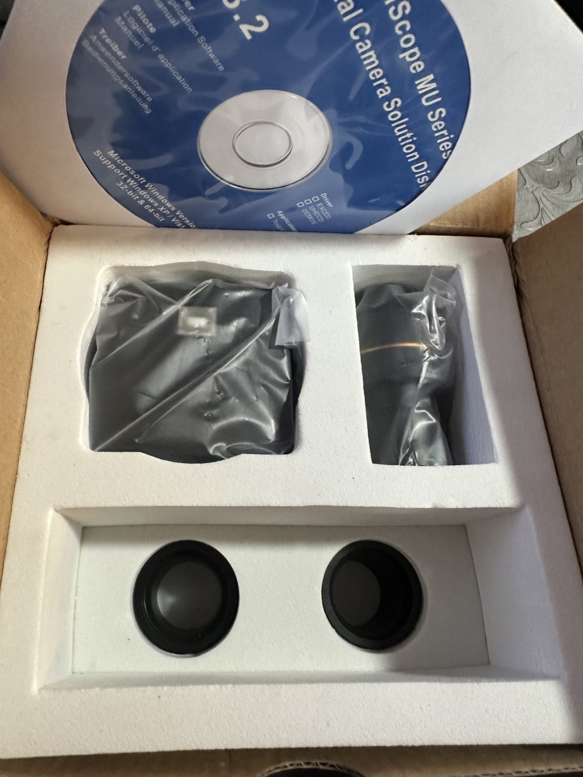 AmScope MU900 9MP USB 2.0 Microscope Camera | Open/Cut Box | Complete | Unused