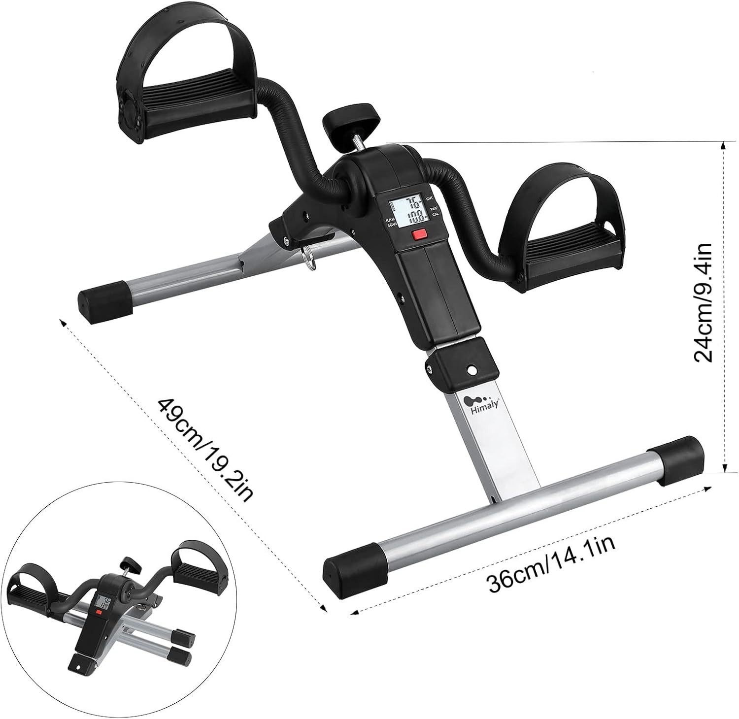 Bicicleta de ejercicio plegable, ejercitador de pedales, bicicleta de escritorio
