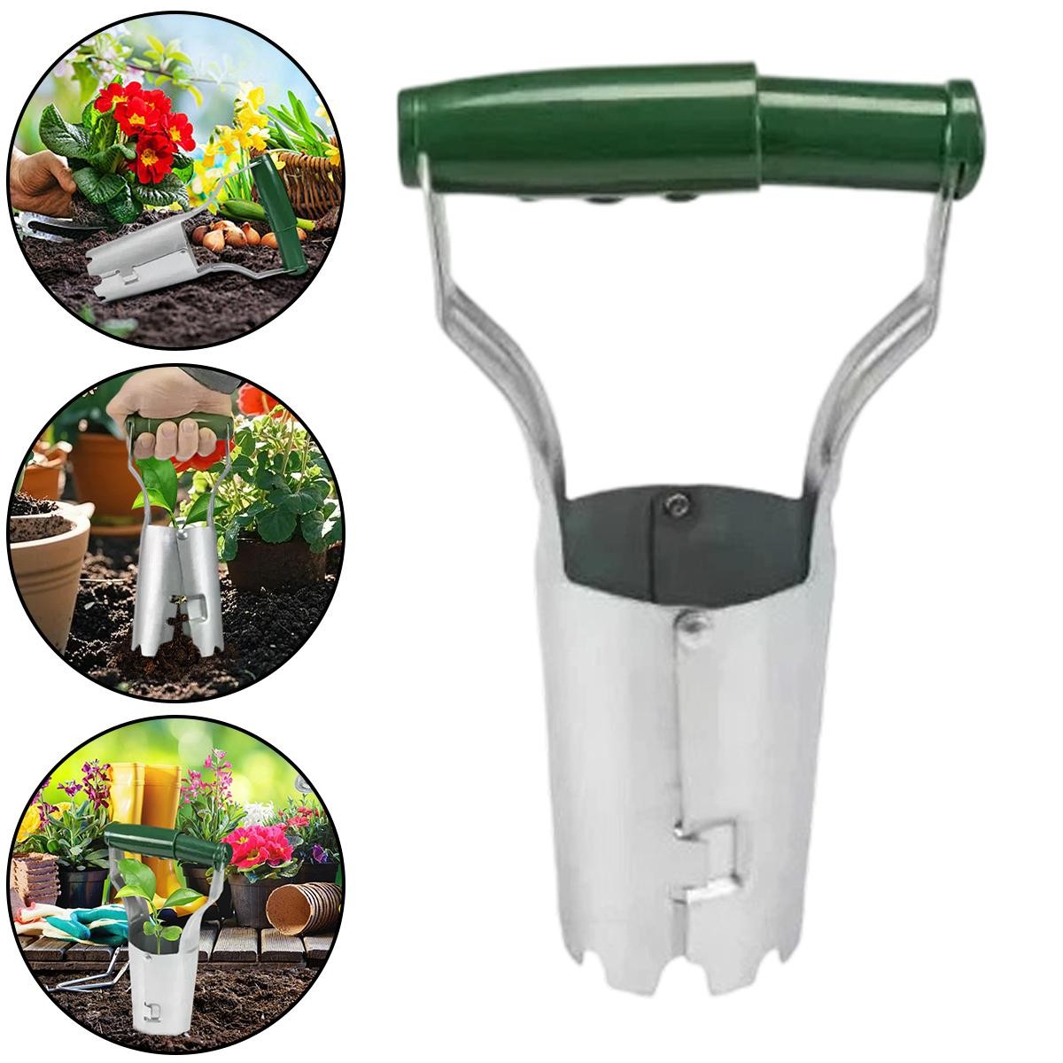 Bulb Planter Handheld Stainless Steel Tool for Gardening Soil Planting