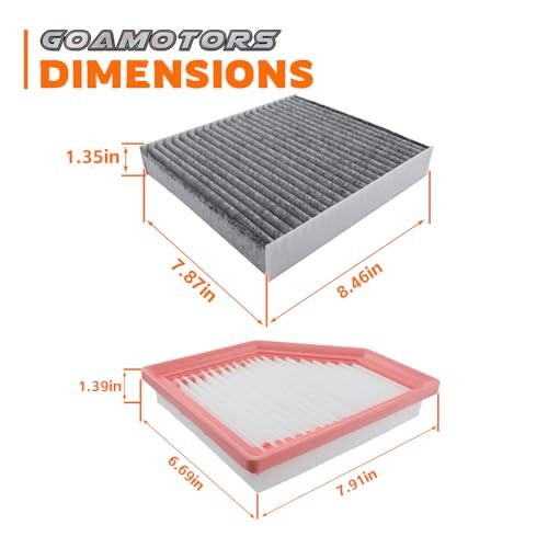 Engine Air Filter and Cabin Air Filter Replacement Compatible with Nissan